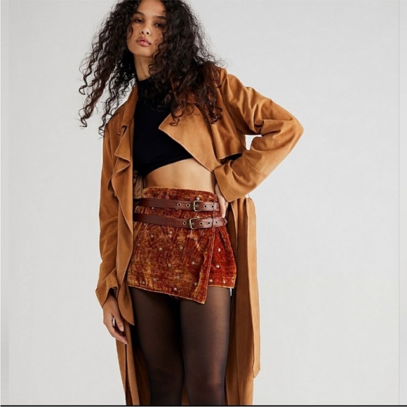 NWOT Free People Paisley Punk Velvet Skort size 6 - Picture 2 of 10